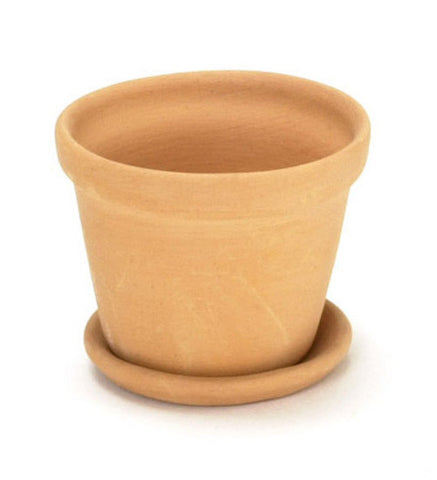 Large Clay Flower Pot with Saucer