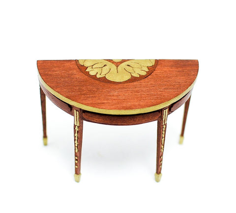 Sheraton Style Half Table with Gold Accents