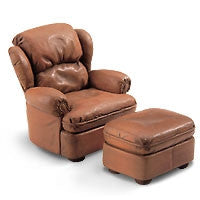 Leather Easy Chair W/ Ottoman