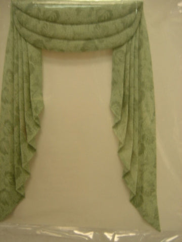 Swag Drape, Soft Green Pattern