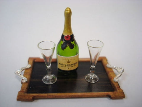 Champagne Tray with Black Base.