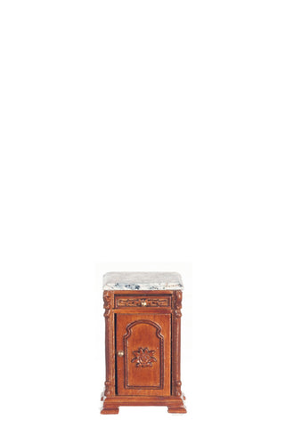 Ri Mauldie Bedside Table, White, Manufacturers Marble