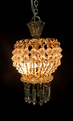 Petite Hanging Lamp Deluxe Fixture with Swarovski Crystals Style No. 31 On Sale -20%