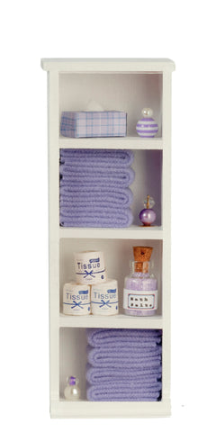 Filled Narrow Bath Cabinet, Lavender