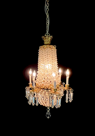 Large 6-Arm Crystal Chandelier with Swarovski Crystals, Style A On Sale -20%