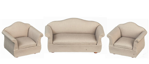Three Piece Living Room Set, Soft Grey