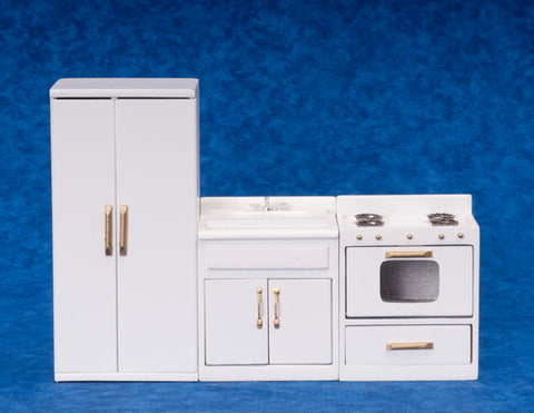 Kitchen Set, Three Piece, White