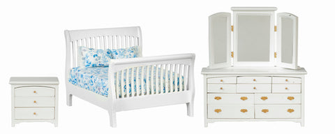 Slat Bedroom, Three Piece Set, White