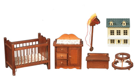 Nursery Set, Five Piece, Walnut Finish