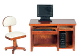 Computer Desk Set with Computer, Walnut Finish
