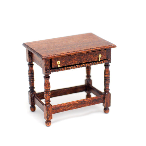 Thomas Wolfert Side Table With Drawer, Mahogany Finish