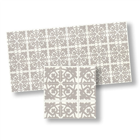 Mosaic Floor Tile, Beige and White Matte Finish