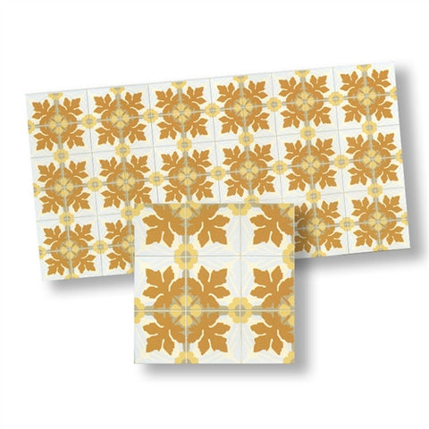 Mosaic Floor Tile, Golden Tones, Matte Finish