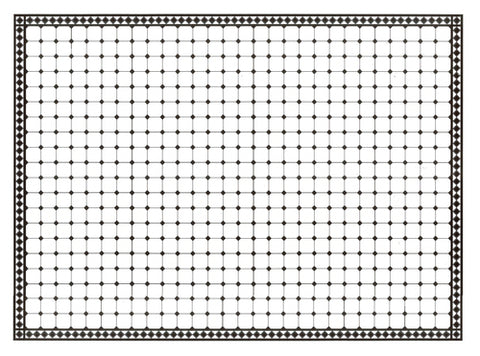 Mosaic Tile, Black and White Rhombus, Large