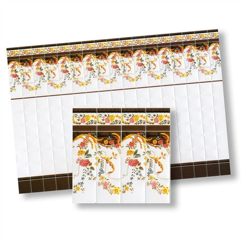 Mosaic Wall Tile, Mediterranean Rose Swag