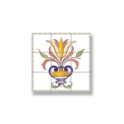 Mosaic Tile Sheet, Floral Urn