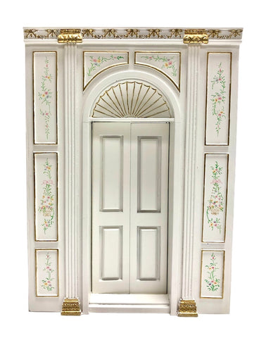 Manor Door Unit, White & Floral