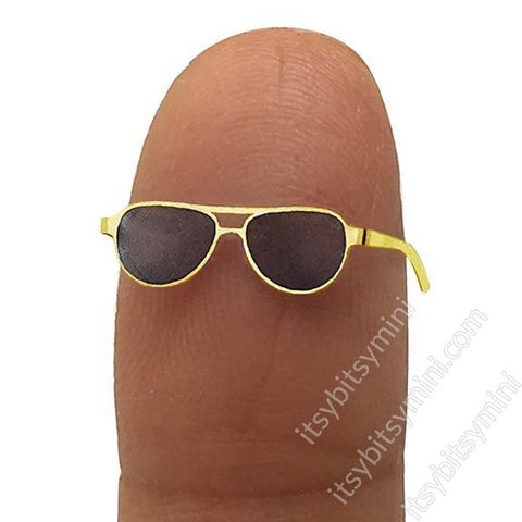 Gold Aviator Sunglasses, Style A