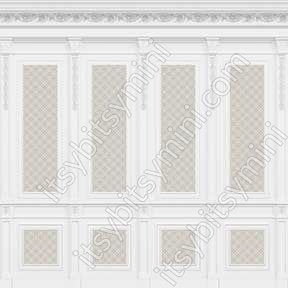 French Wall Panel Boiserie, Beige