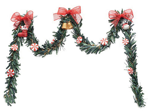 Christmas Garland with Santa and Candy