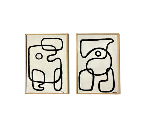 Black and White Line Art, Pair