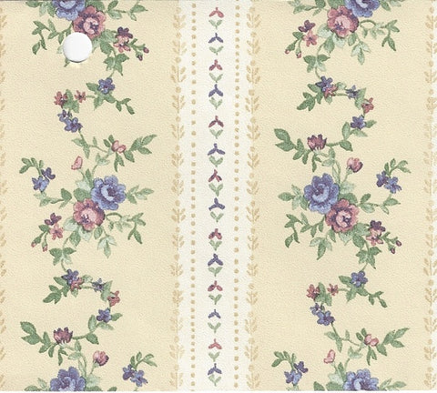 Mauve/Blue Pansies, Prepasted Wallpaper