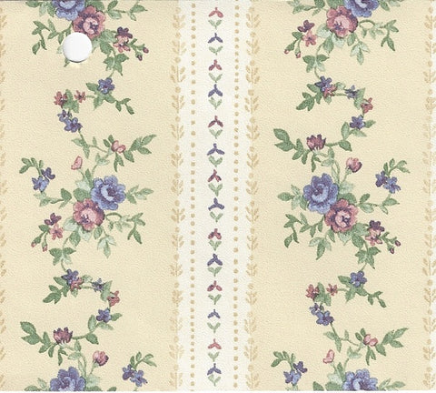 Mauve/Blue Pansies, Prepasted Wallpaper