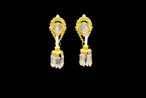 Brass and Crystal Sconce, Pink Swarovski Crystal, Style J On Sale -20%