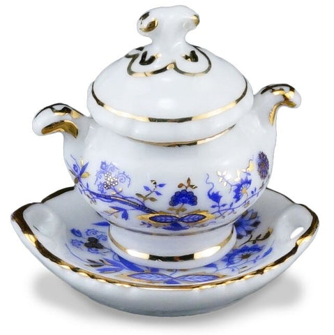 Blue Onion Soup Tureen