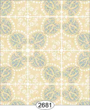 Rose Hill Tile Blue on Cream