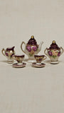 Burgundy Rose Tea Service by Marsha Hedrick
