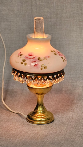 Rose Shade on Hurricane Lamp by Nicole Minnick of NiGlo