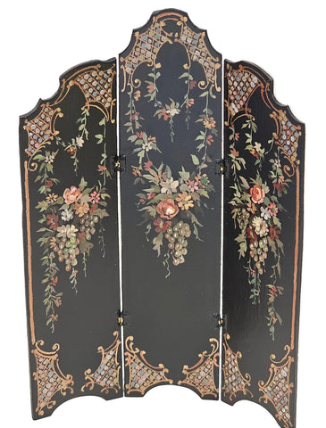 Vintage 3 Panel Hand Painted Divider Screen by IGMA Artisan Natasha