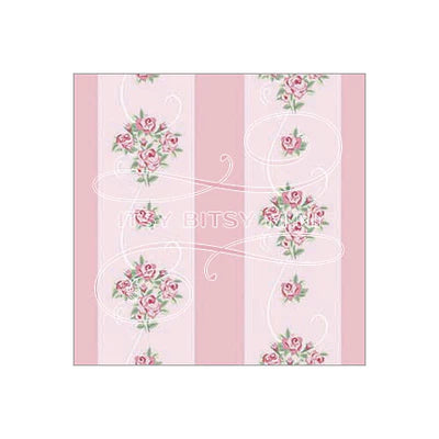 Daniiella Floral Stripe, Pink,   Dollhouse Wallpaper