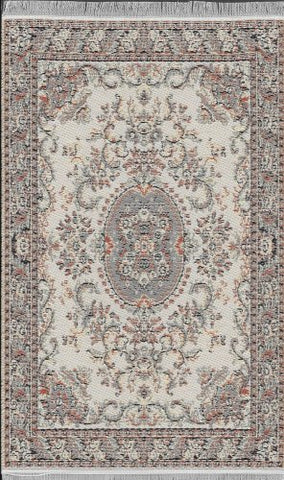 Turkish Woven Area Rug 6" x 4", Beige