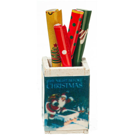 Christmas Wrapping Paper Holder, Filled