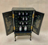 Vintage Bespaq Chinoiserie Apothecary Cabinet with Jars