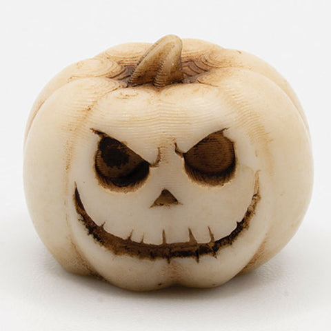 Resin Pumpkin Jack-o-Lantern, White