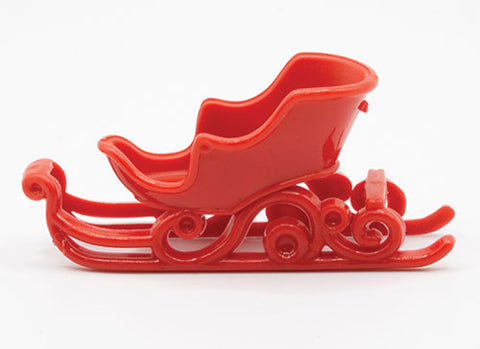 Miniature Plastic Sled, Red
