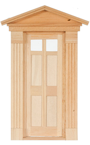 Federal Style Door, Four Flat Panels with Two Glass Panels