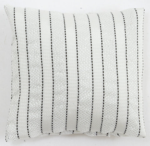 Pillow, Silver and White Stripe