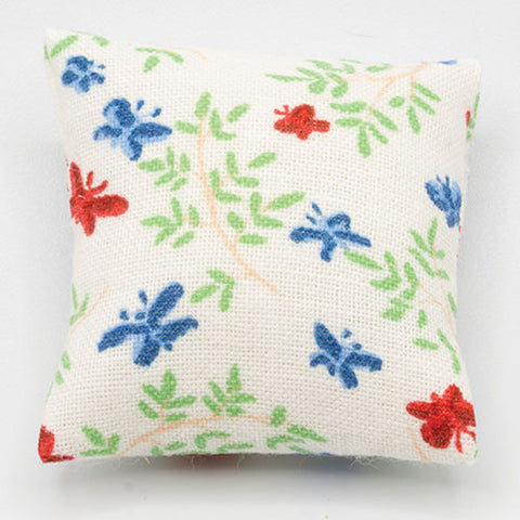 Butterfly Pillow, Red and Blue