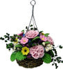 Pink Carnations in Hanging Basket