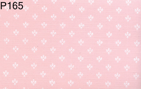 Prepasted Wallpaper, Pink with White Fleur De Lis