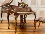 Bespaq Baby Grande Piano, New Walnut, Hand Painted