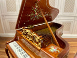 Bespaq Baby Grande Piano, New Walnut, Hand Painted