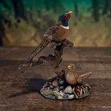 Hand painted, Pheasant and Hen Statue