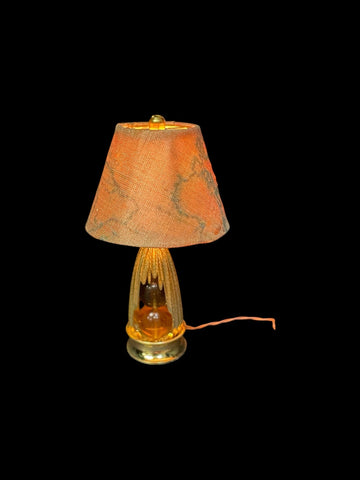 A Retro Vintage Style Miniature Table Lamp with World Map Shade