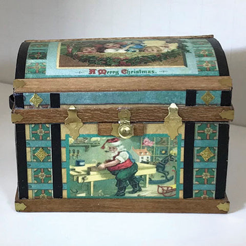 Classic Christmas Lithograph Wooden Trunk Kit