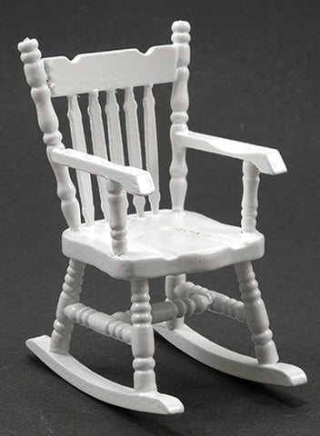 1:12 miniature scale rocking chair finished in white